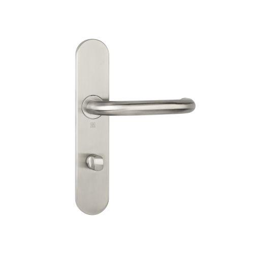 Ensemble double bequille sur plaque JADE série 1294 - voyant- inox brossé