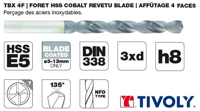 FORET TBX HSS-E5 BLADE DIN338