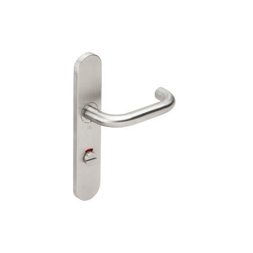 Ensemble double bequille sur plaque JADE série 1294 - voyant- inox brossé