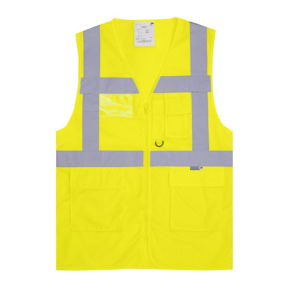 GILET HAUTE VISIBILITE MULTIPOCHES SAFARI JAUNE TAILLE S A 3XL