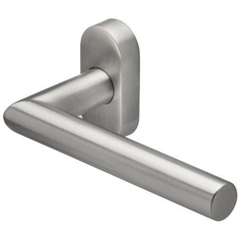 Béquille double sur rosace ovale étroite JADE série 1394 - Inox - Droite