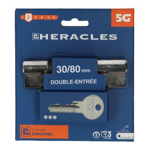 HERACLES ZL-C100011 cylindre à double entrée 5 goupilles 5G 30 x 40 mm laiton ni