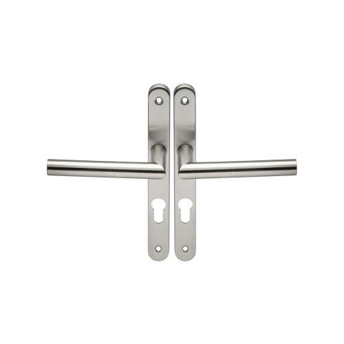 Ensemble double bequille sur plaque JADE série 1394 - Clé I - inox - Etroite