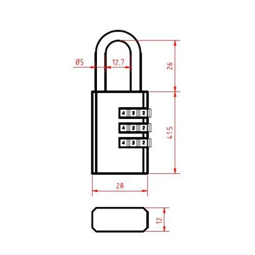 Cadenas à combinaison HERACLES COMBO 3 digits