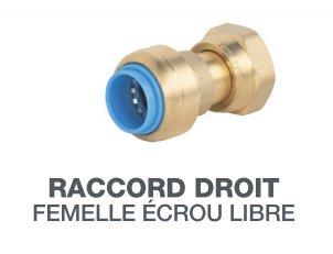 TOUTPUSH RACCORD DROIT FEMELLE ECROU LIBRE