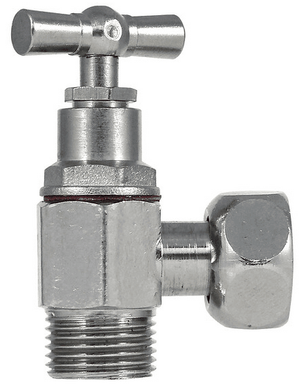 Robinet arret équerre male - femelle 12X17 (3/8) brut