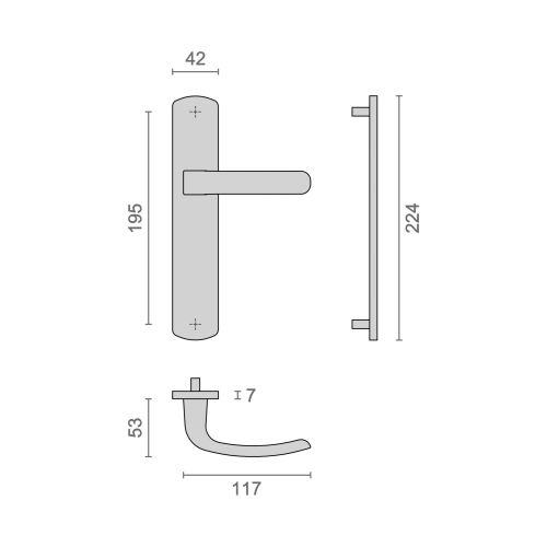 HERACLES B-ELFE-01 ensemble sur plaque entraxe 195 mm bec de cane chromé mat sur