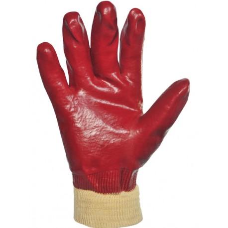 PVC ROUGE POIGNET TRICOTE