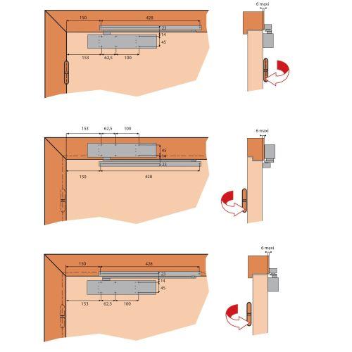 HERACLES G-HR500510 ferme-porte force 3-5 - bras à glissière blanc