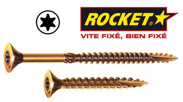 Boite de vis ROCKET Tête Fraisée Torx Acier Zingué (filetage total)