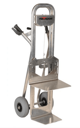 DIABLE PROFESSIONNEL EN ALUMINIUM, DOUBLE BAVETTE