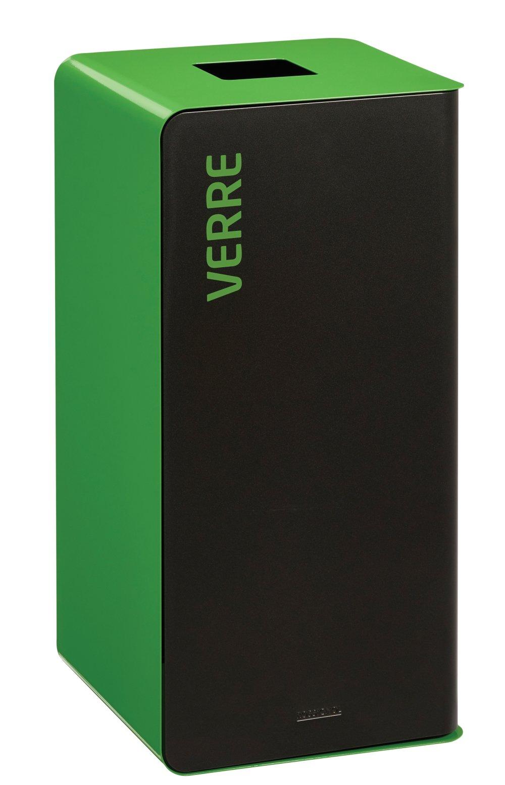 POUBELLE DE TRI 40L COUVERCLE VERT JAUNE