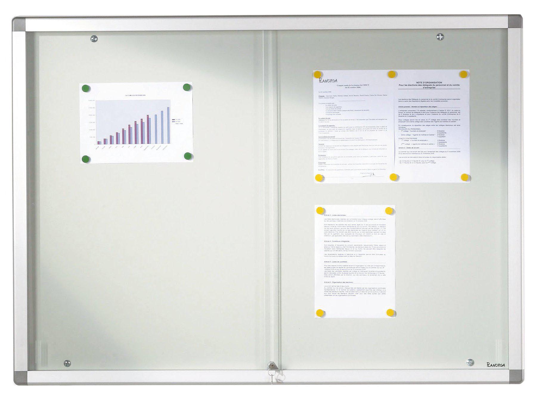 VITRINE D'AFFICHAGE INTERIEUR COULISSANTE 680 X 920 FOND METAL