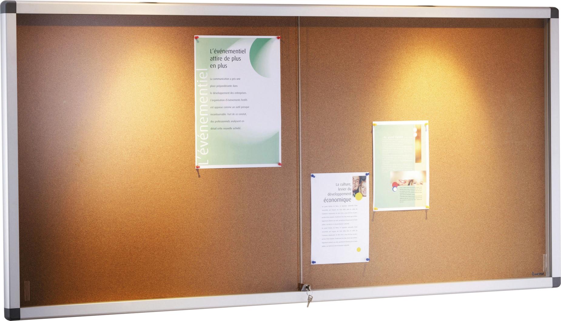 VITRINE D'AFFICHAGE INTERIEUR COULISSANTE 680 X 920 FOND LIEGE