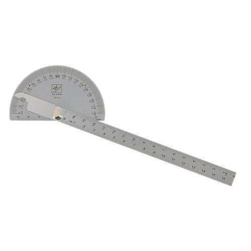 WILMART 178900 Rapporteur d'angle inox 170 mm avec règle graduée