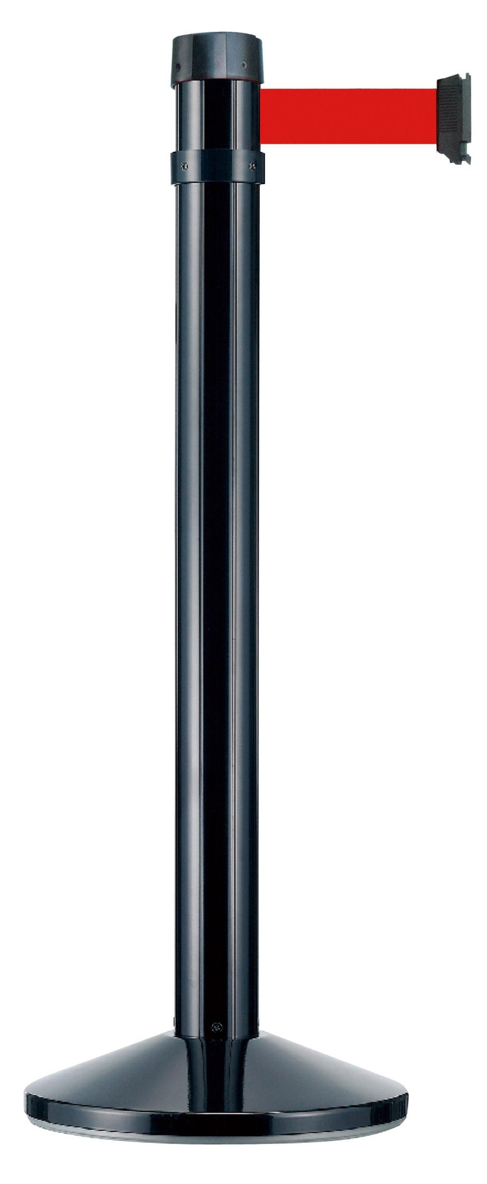 POTEAU A SANGLE ROUGE SOCLE NOIR
