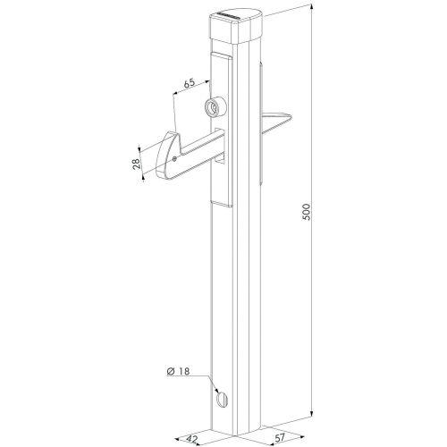 LOCINOX P00006705 Arrêt de portillon à crochet en aluminium thermolaqué argent