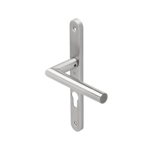 Ensemble double bequille sur plaque JADE série 1394 - Clé I - inox - Etroite