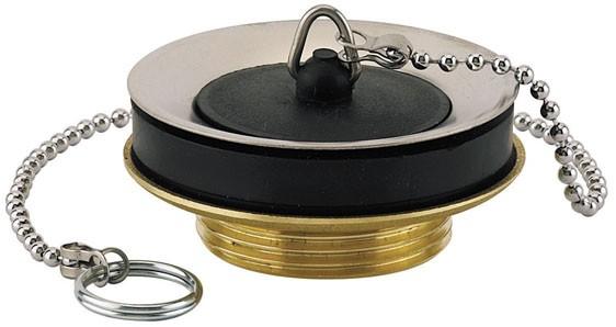 Bonde Lavabo Ø 63 mm à bouchon noir avec chaînette