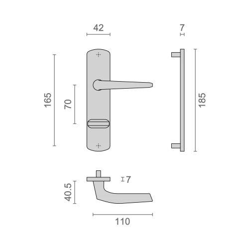 HERACLES B-KROM-10 ensemble sur petites plaques entraxe 70 mm condamnation chrom