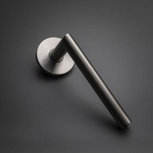 Béquille double sur rosace slim JADE série SL01 - Inox poli - Bec de cane - 16MM