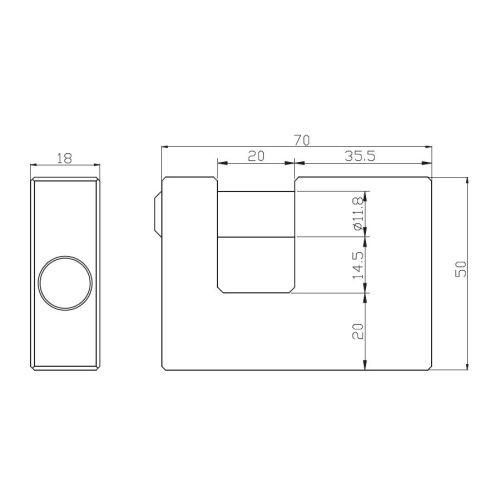 Cadenas laiton rectangulaire HERACLEC BLOCUS