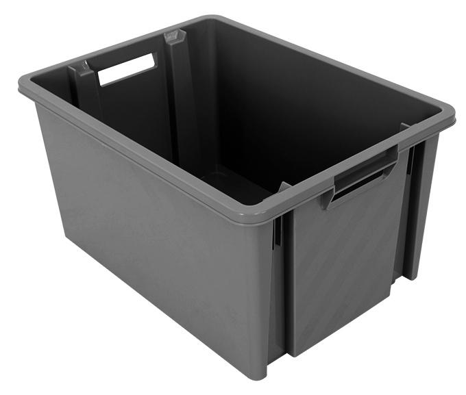 BAC PLASTIQUE GERBABLE ET EMBOITABLE GRIS