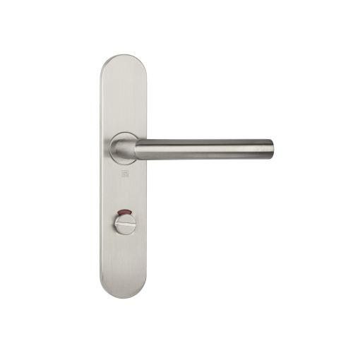 Ensemble double bequille sur plaque JADE série 1394 - voyant- inox brossé