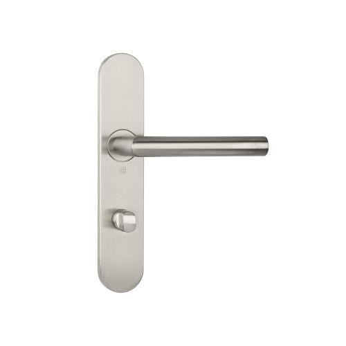 Ensemble double bequille sur plaque JADE série 1394 - voyant- inox brossé
