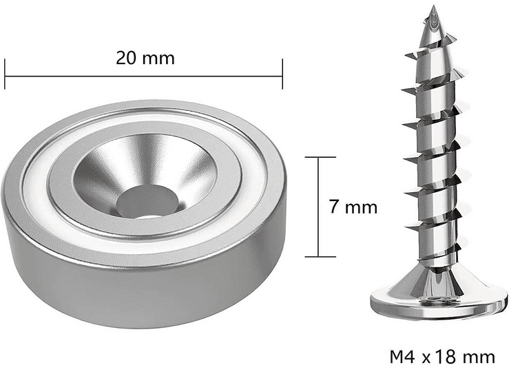 AIMANT FRAISE 12 KG 20 X 7 MM