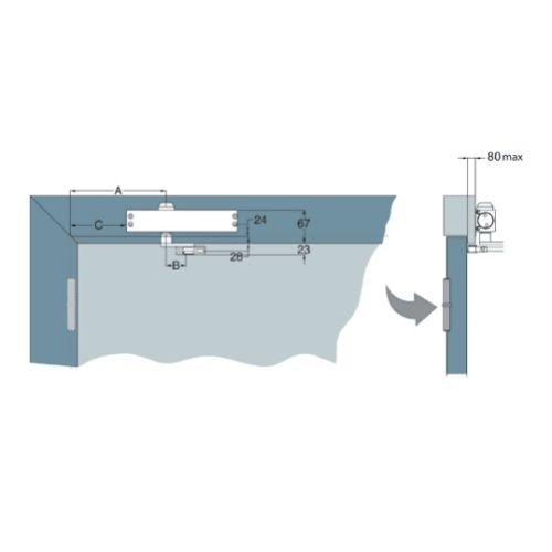 HERACLES G-HR150112 ferme porte HR150 F2-4 bras standard champagne