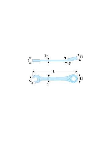CLE MIXTE A CLIQUET COURTE 7MM