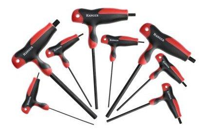 Jeu de 8 clés mâles 6 pans tête emmanchées en 'T' - HANGER - 250190