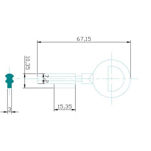 HERACLES P8B ébauche de clé type Picard vigie à pompe sachet de 10