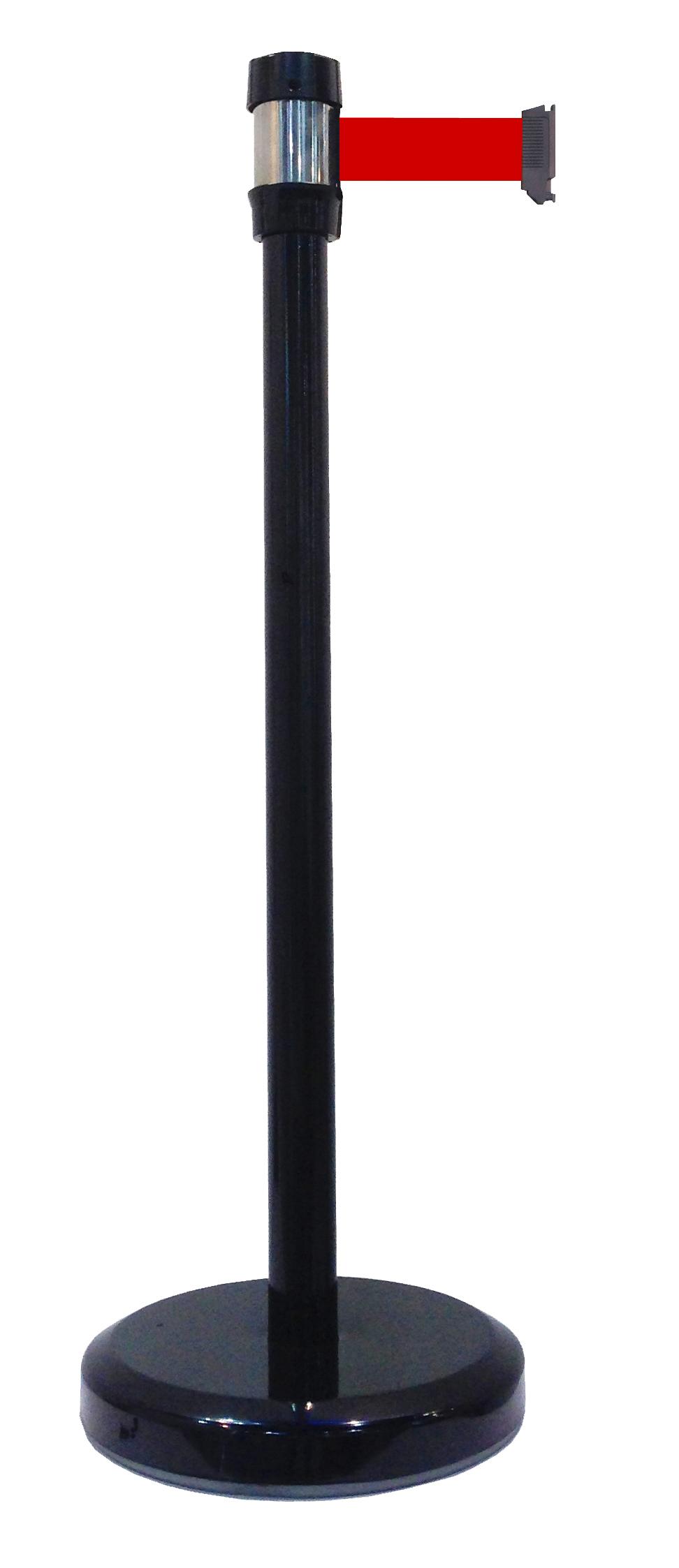 POTEAU A SANGLE ROUGE SOCLE NOIR