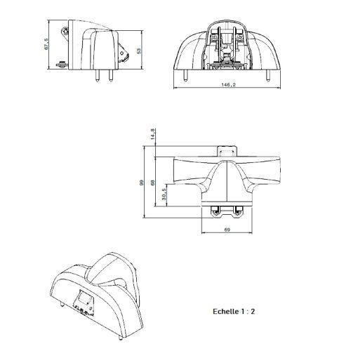 HERACLES F-8824F-ARG fermeture anti-panique PUSH 1 point argent EVAK