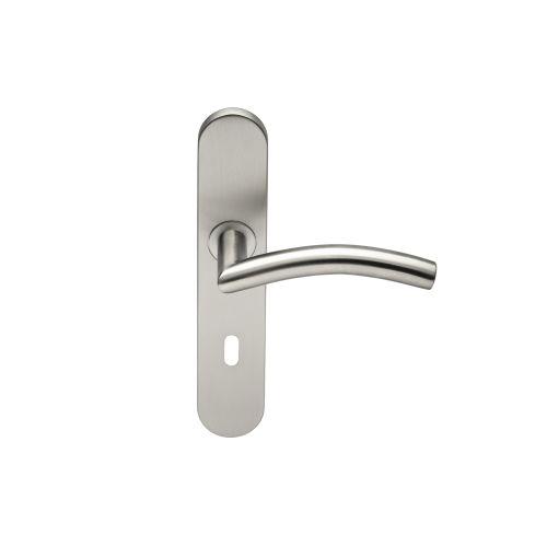 Ensemble double bequille sur plaque JADE série 1494 - Cle L - inox brossé