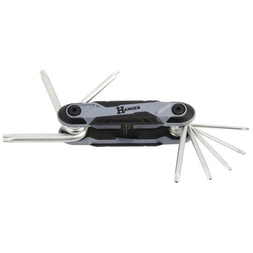 Jeu de 8 clés mâles étoilé percée sur monture bi-matière - HANGER