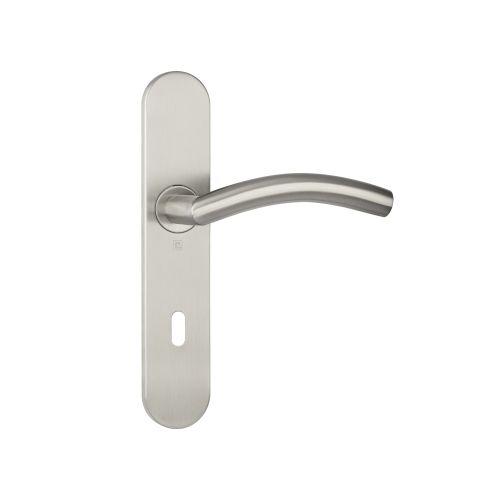 Ensemble double bequille sur plaque JADE série 1494 - Cle L - inox brossé