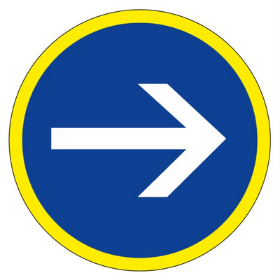 PANNEAU OBLIGATION DIA 300 MM HAUTE VISIBILITE