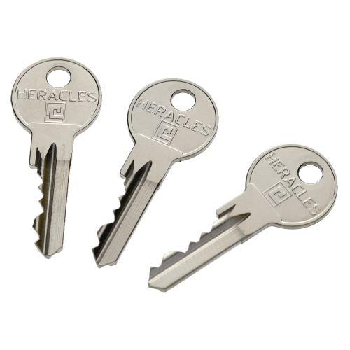 HERACLES C100B154 cylindre à bouton 5 goupilles laiton nickelé B30 x 80 mm 5G