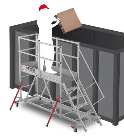 PLATEFORME MOBILE POUR ACCES BENNES A DECHETS