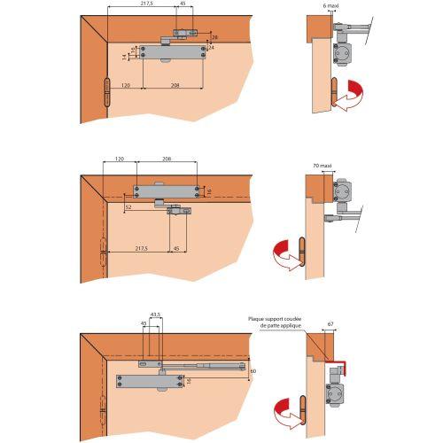 HERACLES 570200 plaque de support de patte coudée applique blanc RAL9016