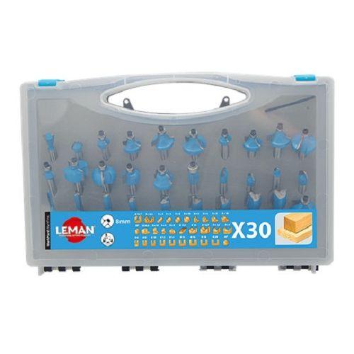 LEMAN 428.700.30 coffret de 30 mèches de défonceuse DEF 428 30 Q8 mm