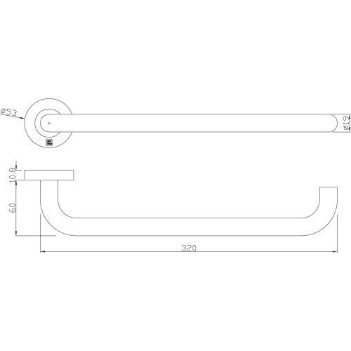 Béquille double PMR sur rosace JADE série 1294 - Inox - XXL