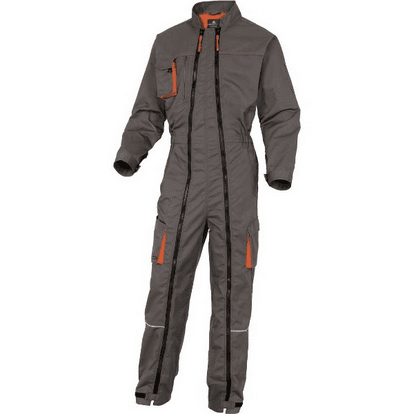 COMBINAISON 2 ZIP GRIS/ORANGE