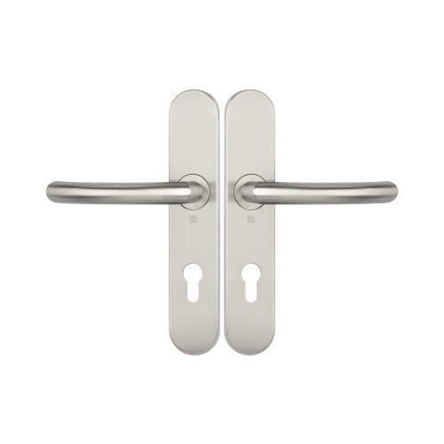 Ensemble double bequille sur plaque JADE série 1094 - Clé I - inox brossé