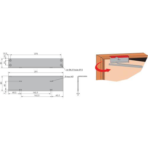 HERACLES G-HRA509900 plaque de support coudée HR500 blanche RAL9016