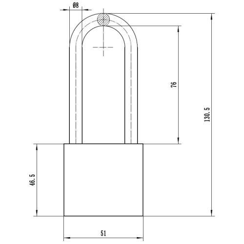Cadenas pour demi-cylindre Européen Laiton haute anse HERACLES UNO EURO EX50L