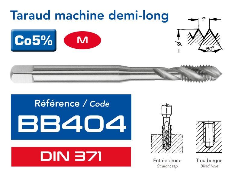 Taraud machine Co5% DIN371 helicoidaux pour trous borgnes